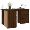 Elegant Brown Oak Corner Desk - Modern Engineered Wood Design