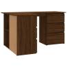 Elegant Brown Oak Corner Desk - Modern Engineered Wood Design