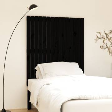 Elegant Black Wall Headboard - Solid Pine 95.5x3x110 cm