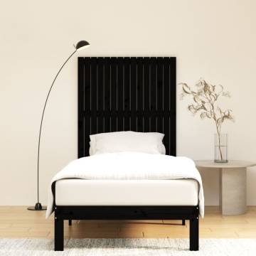 Elegant Black Wall Headboard - Solid Pine 95.5x3x110 cm