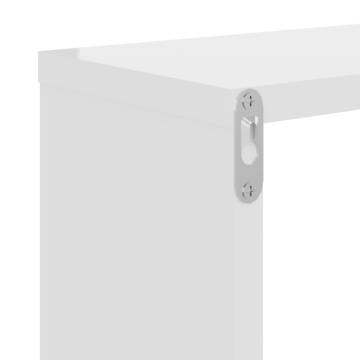 Stylish High Gloss White Wall Shelf - 2 pcs | HipoMarket