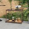 Bar Cart Brown 100x45x83 cm Poly Rattan Colour brown 