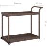 Brown Bar Cart 100x45x83 cm | Stylish Poly Rattan & Wheels