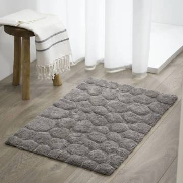 Sealskin Grey Pebbles Cotton Bath Mat 60x90 cm - Hipomarket