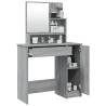 Stylish Grey Sonoma Dressing Table with Mirror - 86.5x35x136 cm