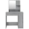 Stylish Grey Sonoma Dressing Table with Mirror - 86.5x35x136 cm