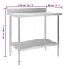 Stainless Steel Kitchen Work Table with Backsplash - 100x60 cm