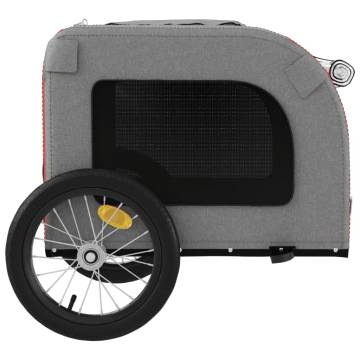 Durable Pet Bike Trailer - Red & Grey Oxford Fabric | HipoMarket