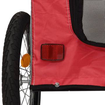 Durable Pet Bike Trailer - Red & Grey Oxford Fabric | HipoMarket