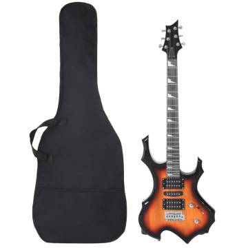 Beginner Electric Guitar with Bag - Brown & Black 39"