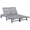 2-Person Sun Lounger Solid Acacia Wood Colour grey Quantity in Package 1 Model 2-person sun lounger 