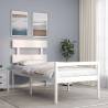 Bed Frame with Headboard White 100x200 cm Solid Wood Colour white Size 100 x 200 cm Model high 