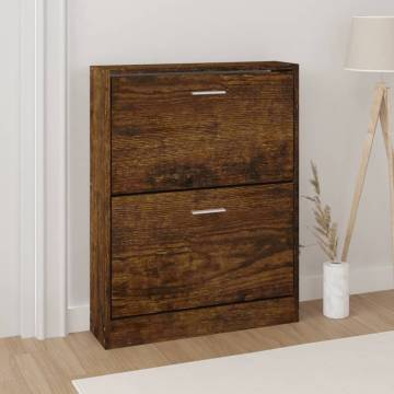 Shoe Cabinet Smoked Oak - Stylish Storage Solution | HipoMarket