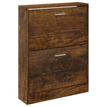 Shoe Cabinet Smoked Oak - Stylish Storage Solution | HipoMarket