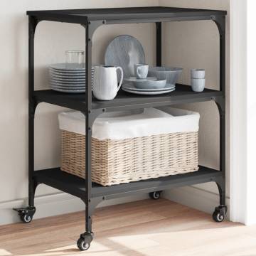 Stylish Kitchen Trolley Black 60x41x76 cm | Hipomarket UK