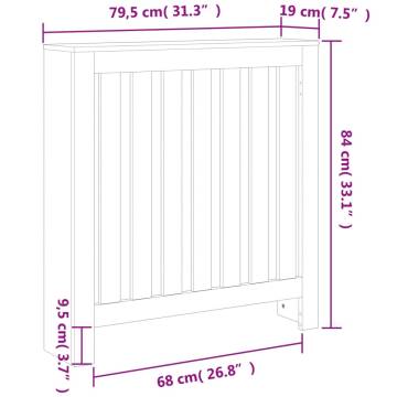 Radiator Cover Wax Brown - Solid Pine Wood | 79.5x19x84 cm