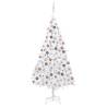 Artificial Pre-lit Christmas Tree with Ball Set White 210 cm PVC Colour white and rose Size 210 x 110 cm Quantity in Package 1 Number of Branch Tips 