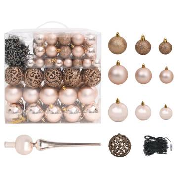 210 cm Pre-lit White Xmas Tree with Ball Set – Hipomarket