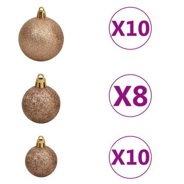 210 cm Pre-lit White Xmas Tree with Ball Set – Hipomarket