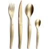 Lou Laguiole 16 Piece Cutlery Set - Jet Stonewash Champagne