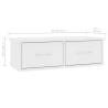 Wall-mounted Drawer Shelf White - 60x26x18.5 cm | Hipomarket