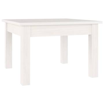 Elegant White Coffee Table 45x45 cm - Solid Pine Wood