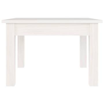 Elegant White Coffee Table 45x45 cm - Solid Pine Wood