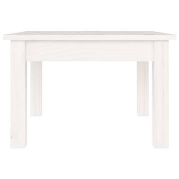 Elegant White Coffee Table 45x45 cm - Solid Pine Wood