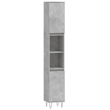 Concrete Grey Bathroom Cabinet | 30x30x190 cm - Stylish Storage