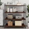 4 Pcs Brown Oak Wall Shelves - Stylish Storage Solution