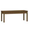 Honey Brown Solid Wood Garden Bench - 109x44x45 cm