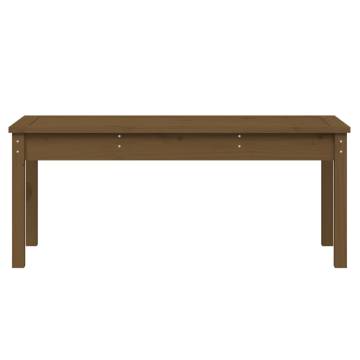 Honey Brown Solid Wood Garden Bench - 109x44x45 cm