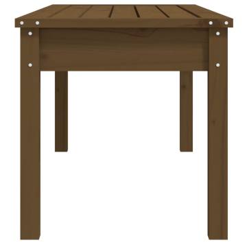 Honey Brown Solid Wood Garden Bench - 109x44x45 cm