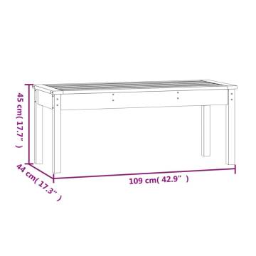 Honey Brown Solid Wood Garden Bench - 109x44x45 cm