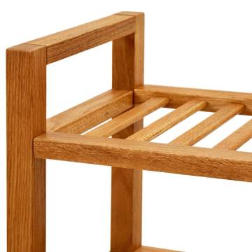 5-Shelf Shoe Rack in Solid Oak - Compact & Stylish | Hipomarket