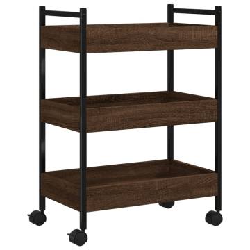 Vintage Kitchen Trolley Brown Oak - 50x30x70 cm | Hipo Market