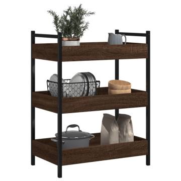 Vintage Kitchen Trolley Brown Oak - 50x30x70 cm | Hipo Market