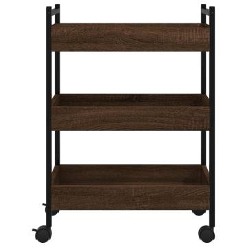 Vintage Kitchen Trolley Brown Oak - 50x30x70 cm | Hipo Market