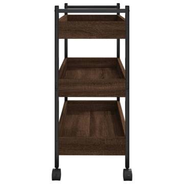 Vintage Kitchen Trolley Brown Oak - 50x30x70 cm | Hipo Market