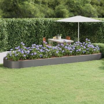 Garden Raised Bed Powder-coated Steel 523x140x36 cm - Grey