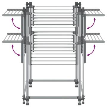 Aluminium Laundry Drying Rack 107x107x120 cm - HipoMarket