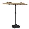 Double-Head Parasol with LEDs - Taupe 316x240 cm | HipoMarket