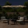 Double-Head Parasol with LEDs - Taupe 316x240 cm | HipoMarket