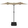 Double-Head Parasol with LEDs - Taupe 316x240 cm | HipoMarket