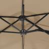 Double-Head Parasol with LEDs - Taupe 316x240 cm | HipoMarket