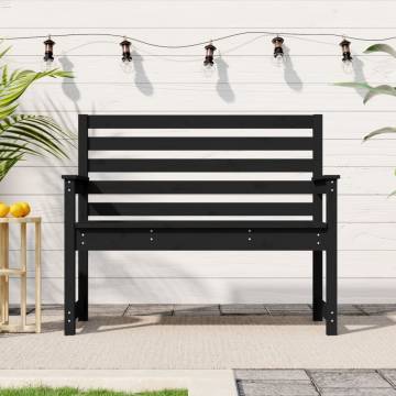 Garden Bench Black - Solid Pine Wood for Outdoor Relaxation