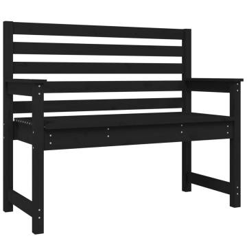 Garden Bench Black - Solid Pine Wood for Outdoor Relaxation