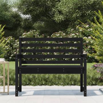 Garden Bench Black - Solid Pine Wood for Outdoor Relaxation