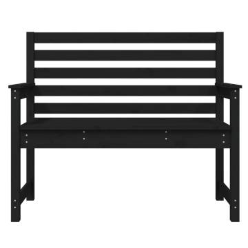 Garden Bench Black - Solid Pine Wood for Outdoor Relaxation