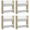 Wall Shoe Cabinets 4 pcs White & Sonoma Oak | Hipomarket